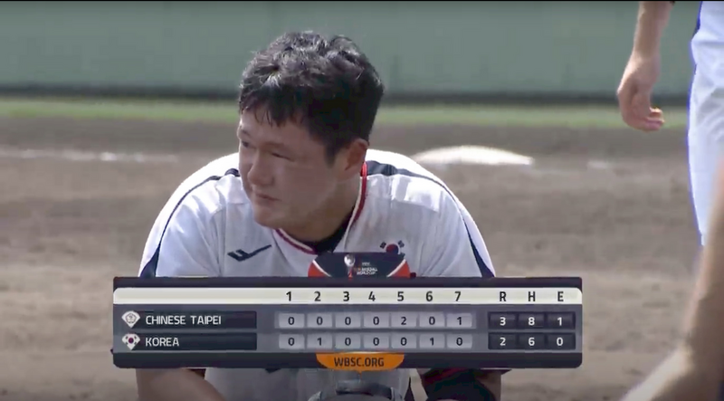 U18世界盃棒球賽季軍戰，中華隊以3比2擊敗南韓，賽後南韓球員表情失落。
