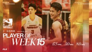 PLG第15週單週最佳球員谷毛唯嘉身穿台鋼獵鷹球衣於比賽中進攻畫面