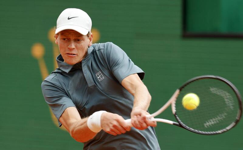 義大利球星辛納（Jannik Sinner）在蒙地卡羅大師賽展現強勢抽球，創下大師賽連贏 36 盤紀錄。